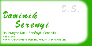 dominik serenyi business card